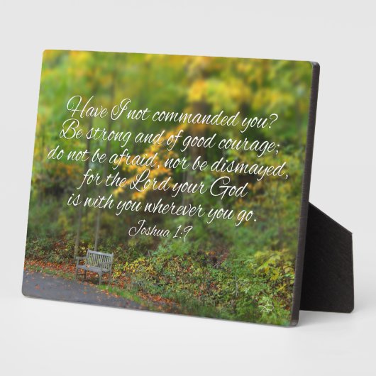 ヨシュア1:9聖書の聖句キリスト教聖なる書物、 経典 フォトプラーク (側面)