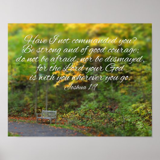ヨシュア1:9聖書の聖句キリスト教聖なる書物、 経典 ポスター (正面)