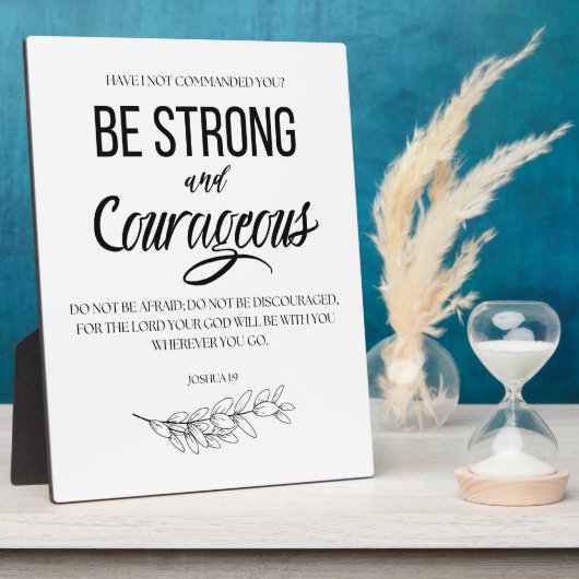 ヨシュア1:9 強くあれ、勇気あれ キリスト教徒 フォトプラーク (側面)