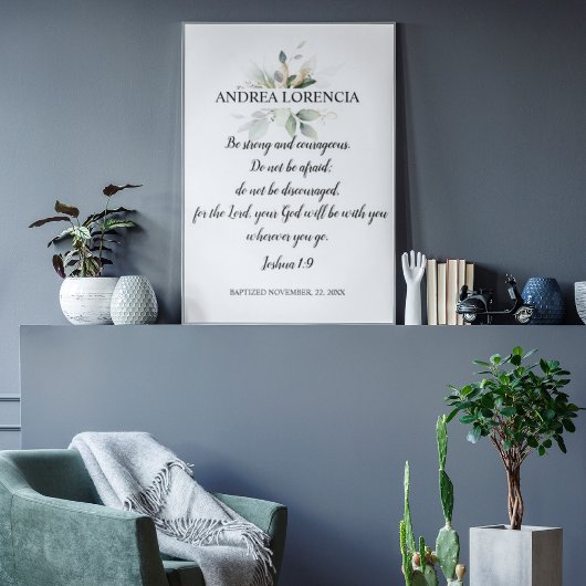 ヨシュア1:9 洗礼ギフト ポスター