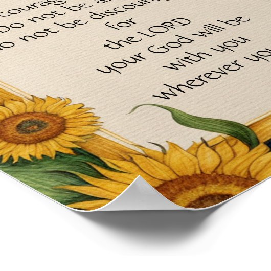 ヨシュア1:9 NIV聖書の聖句アート ポスター (角)