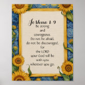 ヨシュア1:9 NIV聖書の聖句アート ポスター (正面)