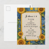 ヨシュア1:9 NIV聖書の詩句アート ポストカード (正面/裏面)