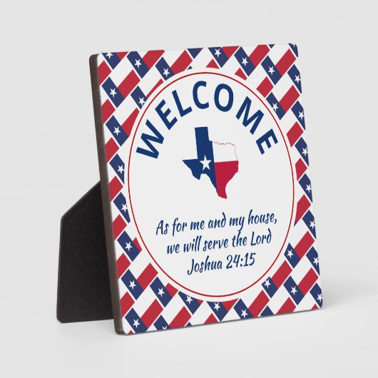 ヨシュア24:15わが家と私の家テキサス州へようこそ フォトプラーク (正面)