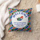 ヨシュア24:15わたしのために南アフリカへようこそ クッション (ブランケット)