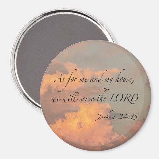 ヨシュア24:15わたしはといえば…磁石 マグネット (正面/裏面)