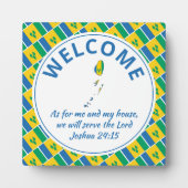 ヨシュア24:15セントビンセント国旗 フォトプラーク (正面)