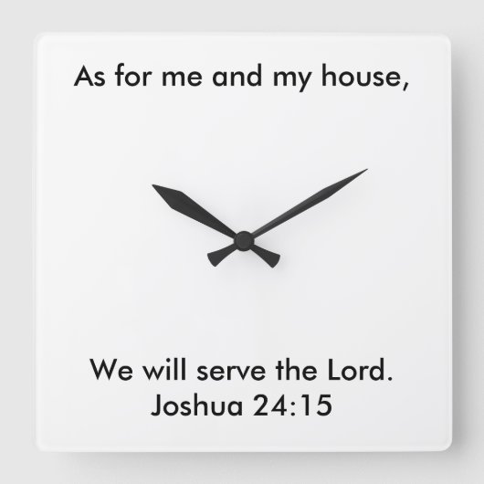 ヨシュア24:15時計 スクエア壁時計 (正面)