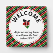 ヨシュア24:15私と私の家はケニアへようこそ フォトプラーク (正面)