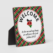 ヨシュア24:15私と私の家はケニアへようこそ フォトプラーク (正面)