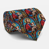 ヨセフとベビーイエズクリスチャンのステンドグラス ネクタイ (ロール)