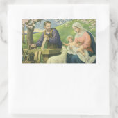 ヨセフの作業場とマリアと幼児イエス 長方形シール (バッグ)