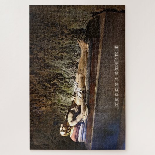 ヨセフの墓に埋葬された十字架イエス·キリスト ジグソーパズル (縦)