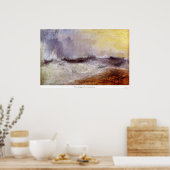ヨセフ・ターナーによって風に対して波が押し寄せる ポスター (キッチン)