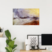 ヨセフ・ターナーによって風に対して波が押し寄せる ポスター (ホームオフィス)