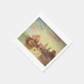 ヨセフ・ターナーによる荷物船の到着 スタンダードカクテルナプキン (角)