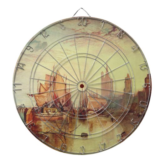ヨセフ・ターナーによる荷物船の到着 ダーツボード (正面)