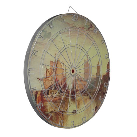 ヨセフ・ターナーによる荷物船の到着 ダーツボード (正面左)