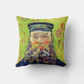 ヨセフRoulinフィンセント・ファン・ゴッホポートレートの郵便集配人 クッション (裏面)