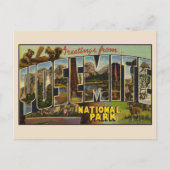 ヨセミテからのご挨拶 レトロな大きな文字 ポストカード (正面)