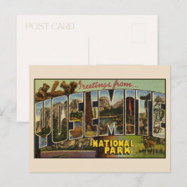 ヨセミテから愛を込めたヴィンテージスタイルのグリーティング ポストカード