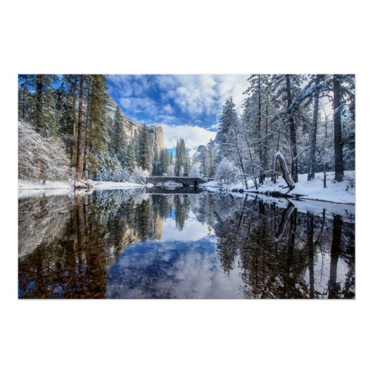 ヨセミテでの冬の反射 ポスター (正面)