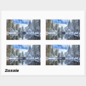 ヨセミテでの冬の反射 長方形シール (シート)