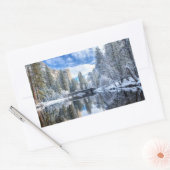 ヨセミテでの冬の反射 長方形シール (封筒)