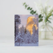 ヨセミテのエルキャピタンに冬の日差し ポストカード (スタンド正面)