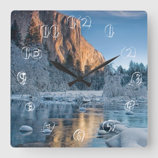 ヨセミテのゲート スクエア壁時計 (正面)