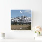 ヨセミテのシエラネバダ山脈 スクエア壁時計 (ホーム)