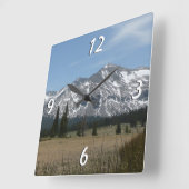 ヨセミテのシエラネバダ山脈 スクエア壁時計 (傾斜)