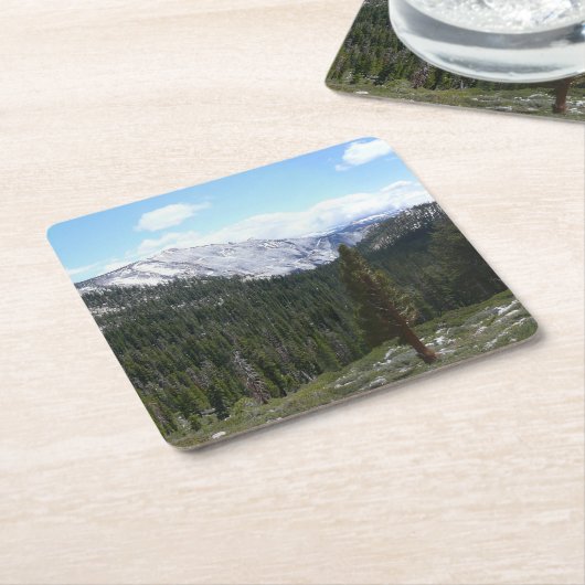 ヨセミテのシエラネバダ山脈II スクエアペーパーコースター (アングル)