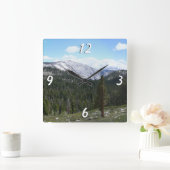 ヨセミテのシエラネバダ山脈II スクエア壁時計 (ホーム)