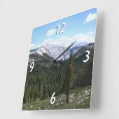 ヨセミテのシエラネバダ山脈II スクエア壁時計 (傾斜)