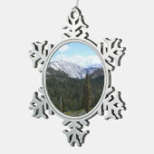 ヨセミテのシエラネバダ山脈II スノーフレークピューターオーナメント (右)