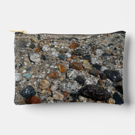 ヨセミテのテナヤ湖の花崗岩の小石 アクセサリーポーチ (正面)