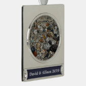 ヨセミテのテナヤ湖の花崗岩の小石 シルバープレートバナーオーナメント (右)