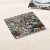 ヨセミテのテナヤ湖の花崗岩の小石 スクエアペーパーコースター (アングル)