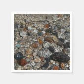 ヨセミテのテナヤ湖の花崗岩の小石 スタンダードカクテルナプキン (正面)