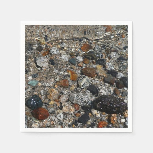 ヨセミテのテナヤ湖の花崗岩の小石 スタンダードカクテルナプキン (正面)