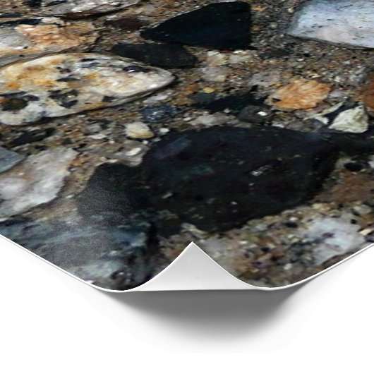 ヨセミテのテナヤ湖の花崗岩の小石 ポスター (コーナー)