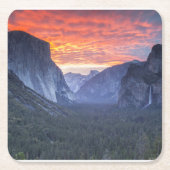 ヨセミテのトンネルの眺め スクエアペーパーコースター (正面)
