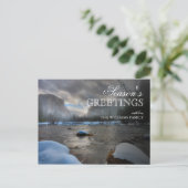 ヨセミテのマーセド川に雪が積もった ポストカード (スタンド正面)