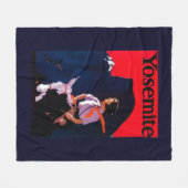 ヨセミテのヴィンテージPosterYosemite、カリフォルニア フリースブランケット (正面(横))