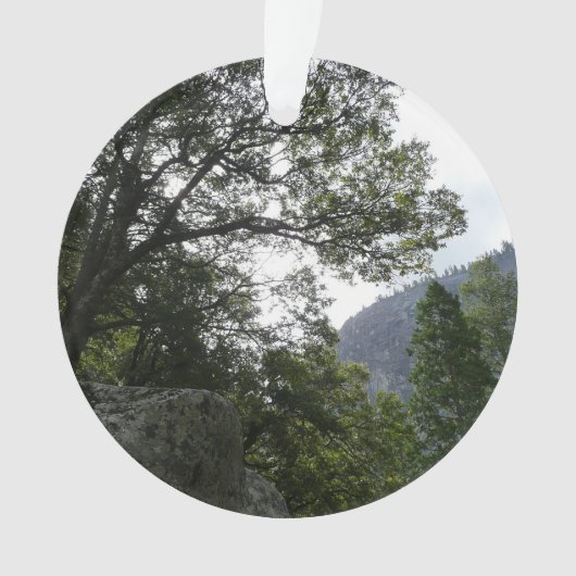 ヨセミテのヴェルナル滝への道の朝 オーナメント (正面)