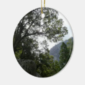 ヨセミテのヴェルナル滝への道の朝 セラミックオーナメント (左)