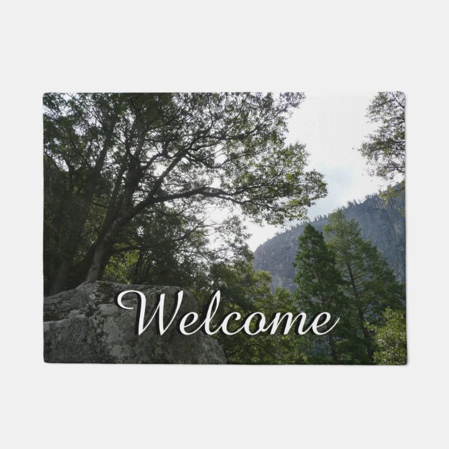 ヨセミテのヴェルナル滝への道の朝 ドアマット (正面)