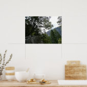 ヨセミテのヴェルナル滝への道の朝 ポスター (キッチン)