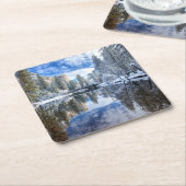 ヨセミテの冬の反射 スクエアペーパーコースター (アングル)